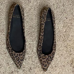 Stuart Weitzman leopard print kitten heel pump